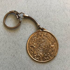 2 for $15 🌙Alpaca Silver aztec calendar keychain
